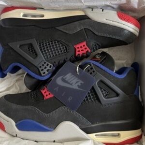 Nike Air Black Sneakers with Blue and Red Highlights